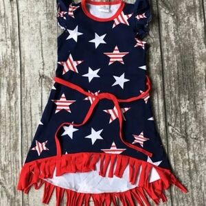 Girls NWT Dress 9-12 Months, Hi Lo Dress, Fourth of July, Patriotic, Stars